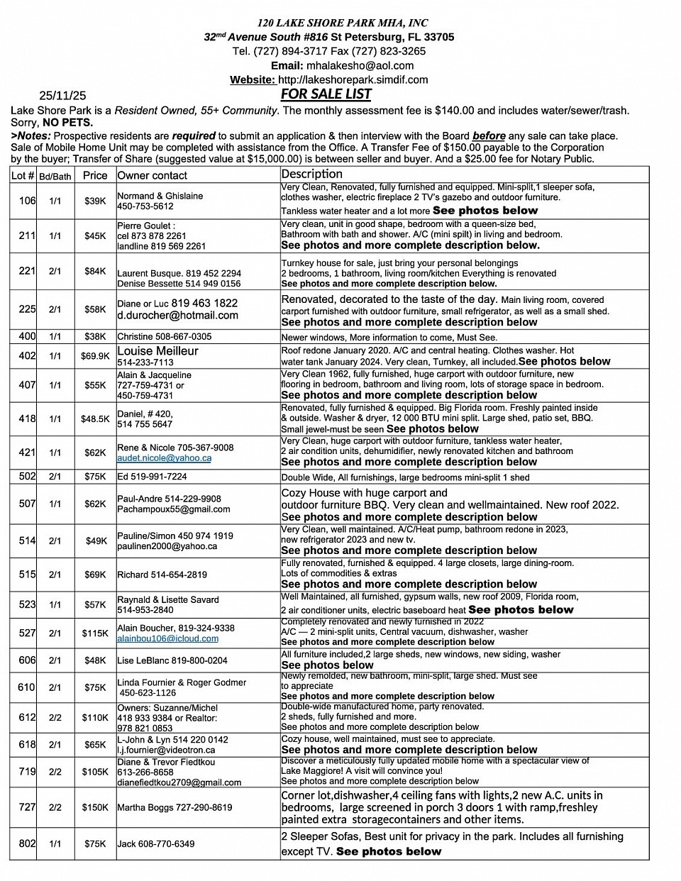 unités à vendre ods
