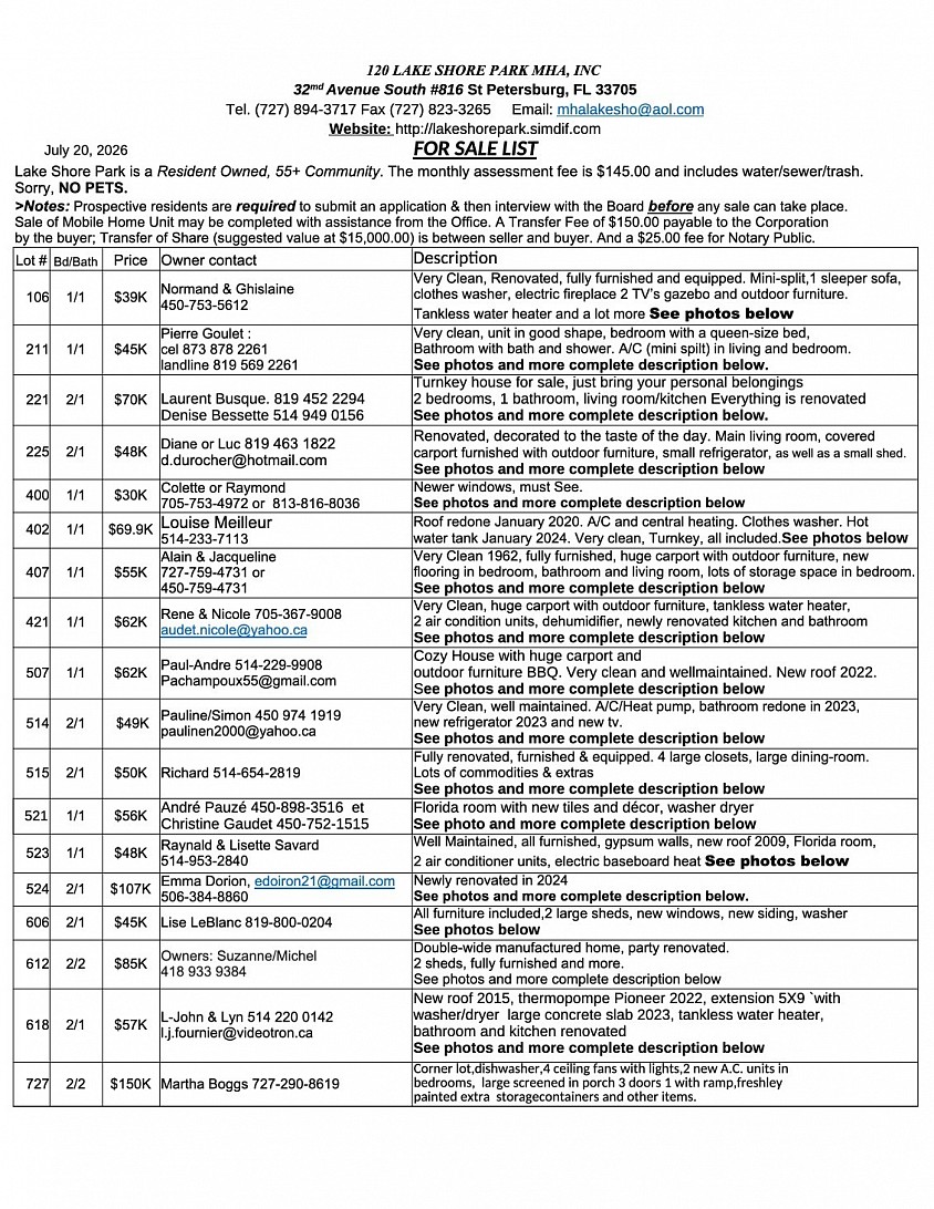unités à vendre ods